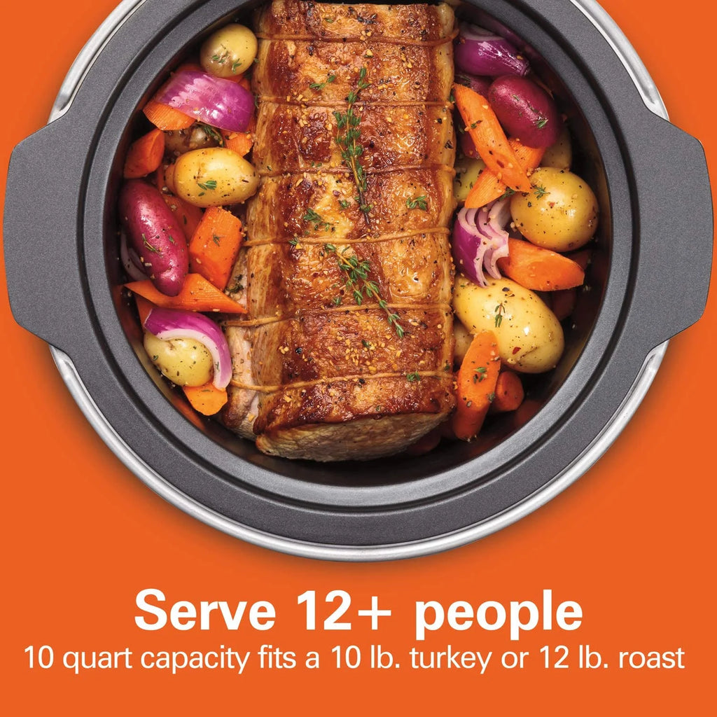 10 Quart Programmable Slow Cooker with Stovetop Safe Crock Q62957