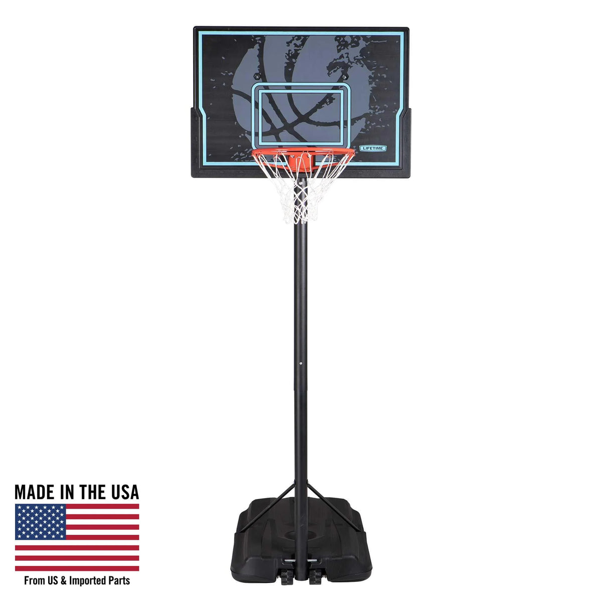 Adjustable Portable Basketball Hoop 44 inch HDPE Plastic U9589