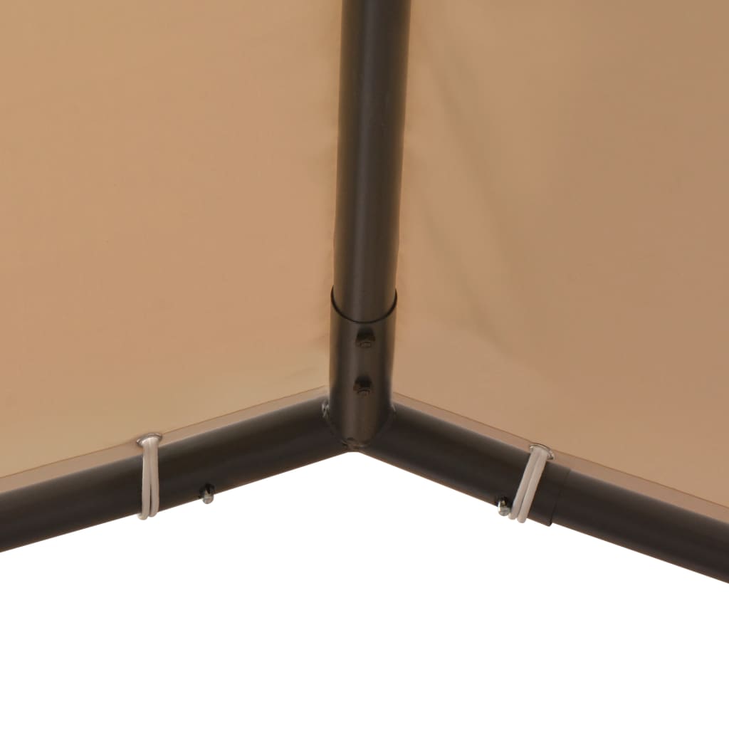 Beige Steel Gazebo Pavilion Tent Canopy K891985