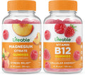 Magnesium 85mg + Vitamin B12 Gummies Bundle, Gluten Free Chewable Vitamin Supplement Y610