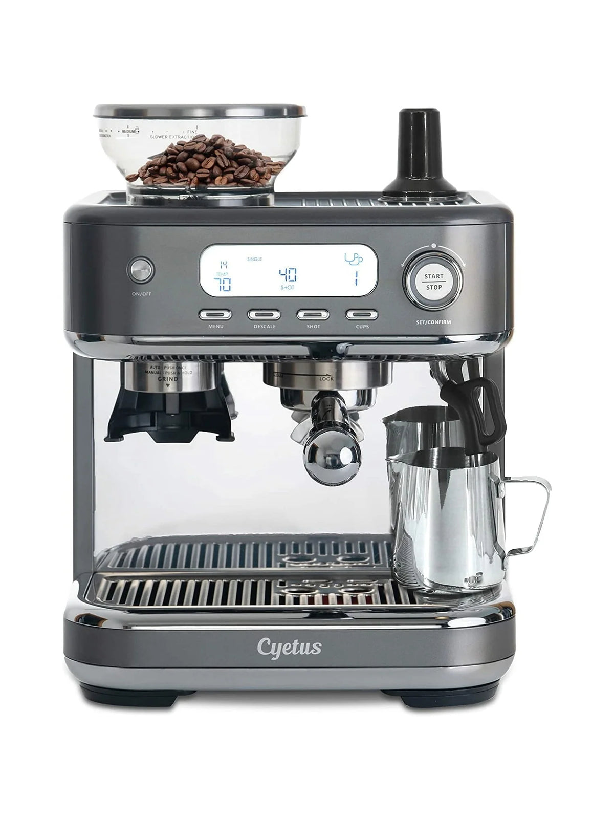 All in One Espresso Machine with Coffee Grinder and Milk Steam Wand W171