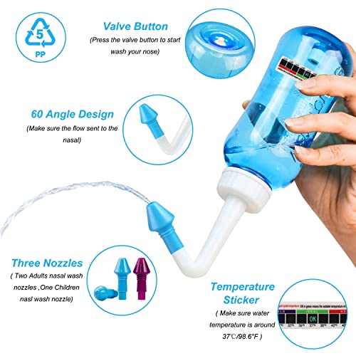 Neti Pot Sinus Rinse Bottle Nose Wash Cleaner Pressure Rinse Nasal Irrigation Q337