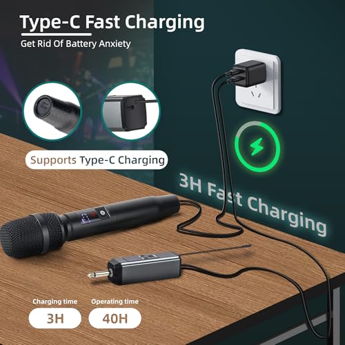 Wireless Bluetooth Karaoke Microphone with Rechargeable Receiver C96030
