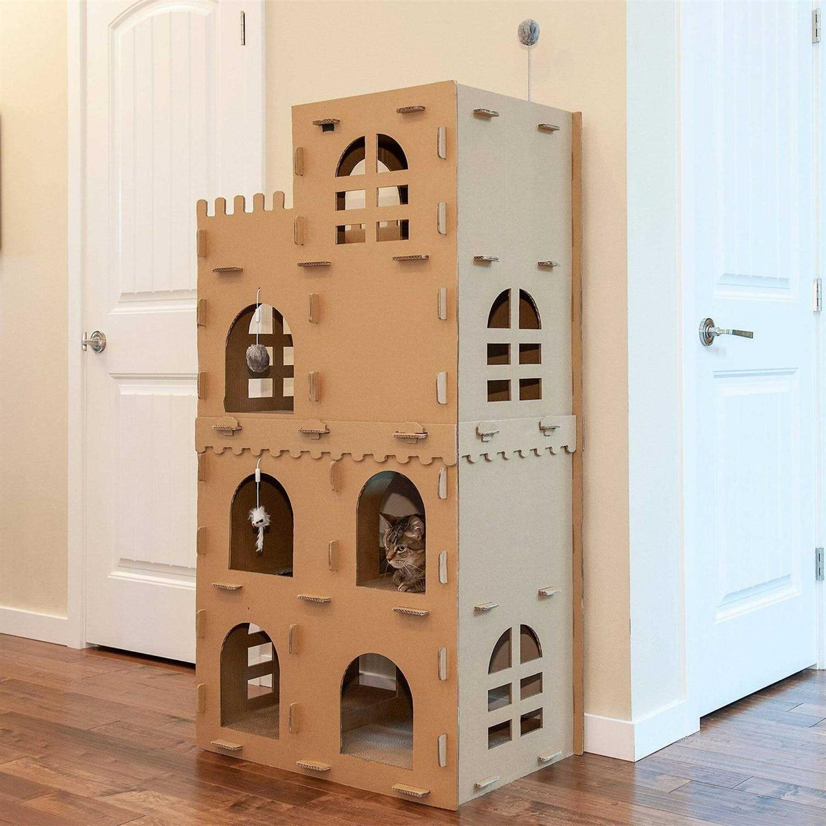 Corrugated Cat Scratcher House with Catnip G2677