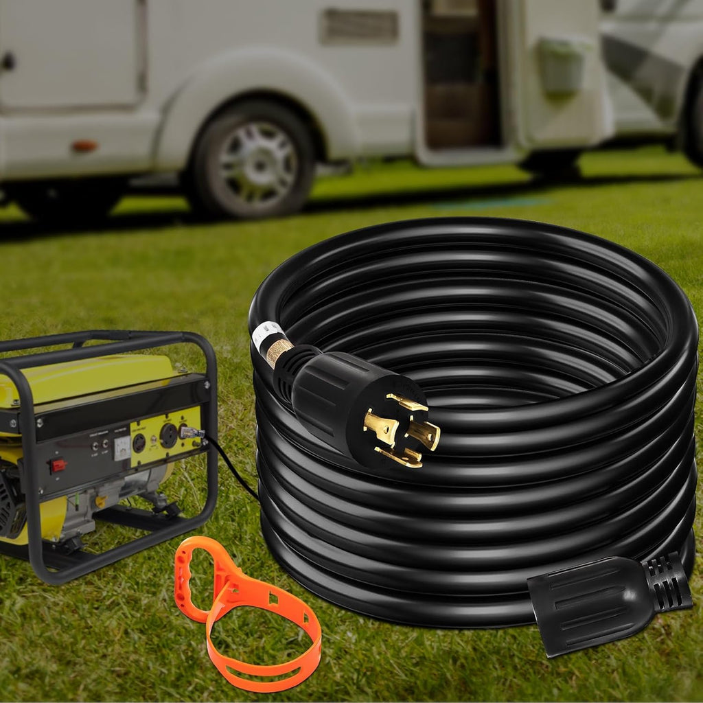 50Ft 30 Amp 4 Wire 10 Gauge 125V 250V Twist Lock Connectors Generator Extension Cord U4945