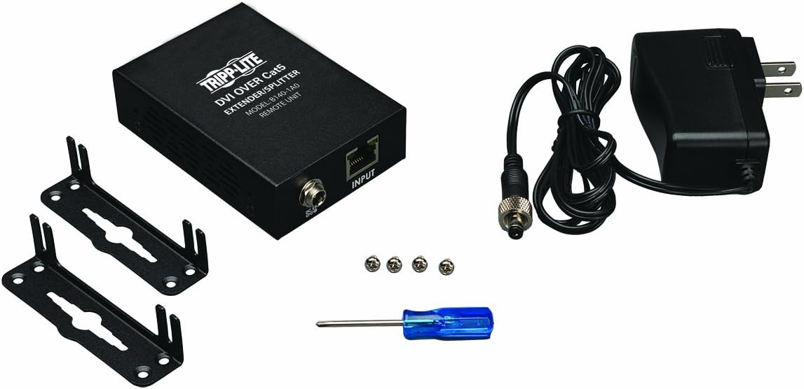 Black DVI over Cat5 / Cat6 Extender Video Receiver 1920x1080 at 60Hz P690813