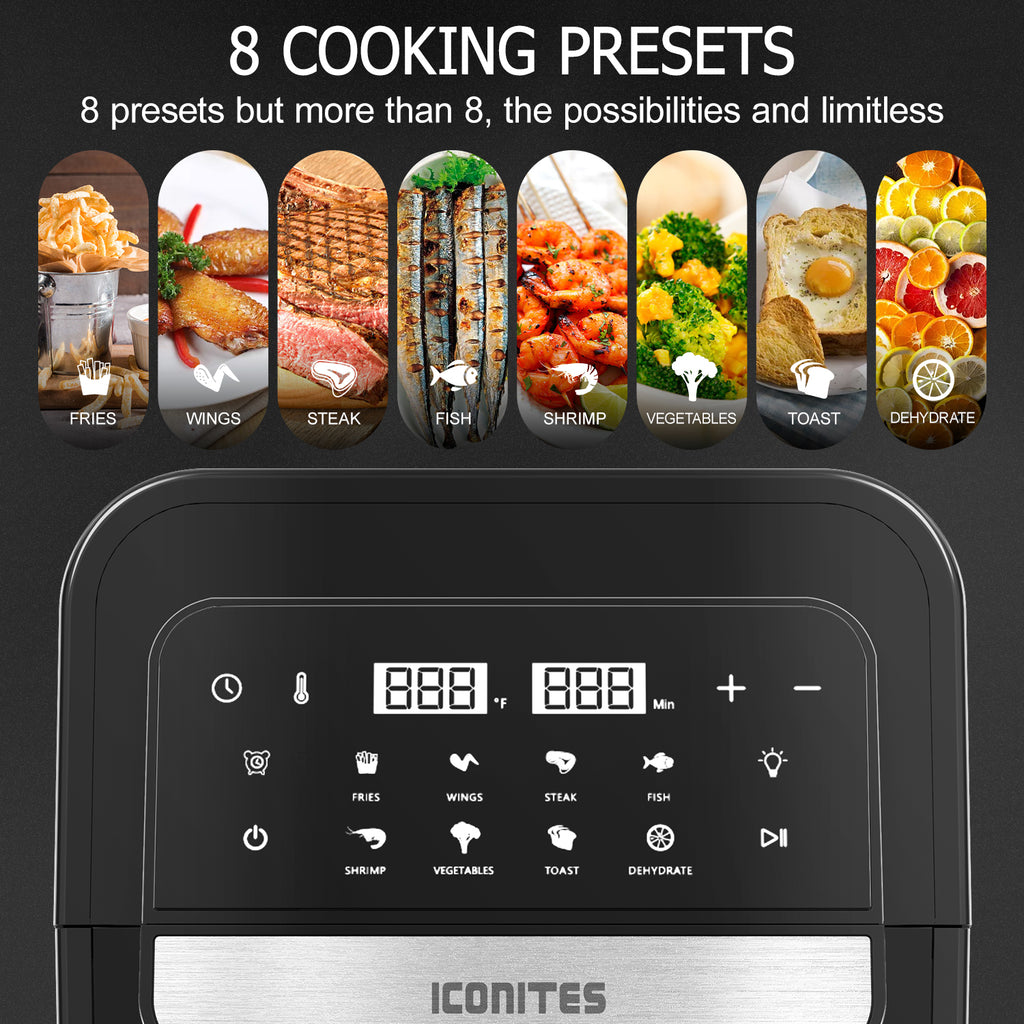 8-in-1 6.5 Quart Air Fryer Oven with Digital Touch-Screen T16204