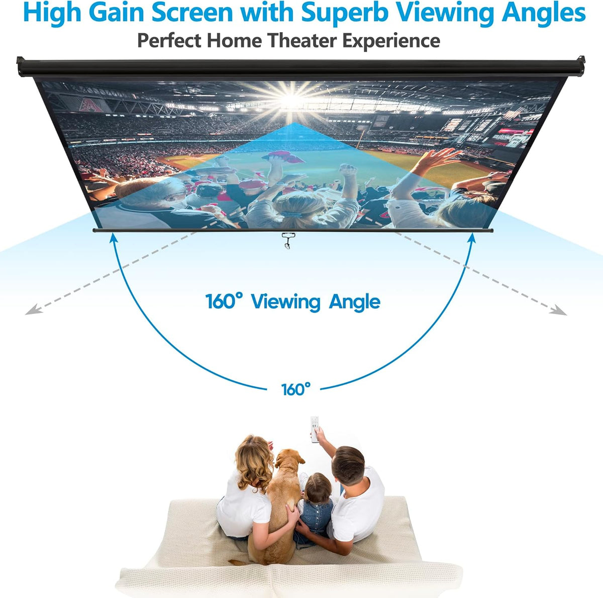 100 Inch 16:9 HD Pull Down Projector Screen N2917