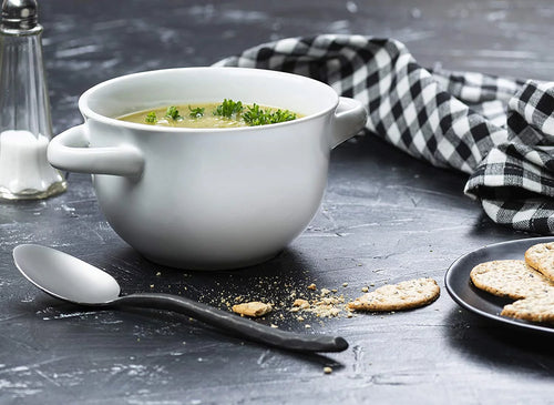 18 oz White Soup Bowls with Handles, Set of 4 E3190