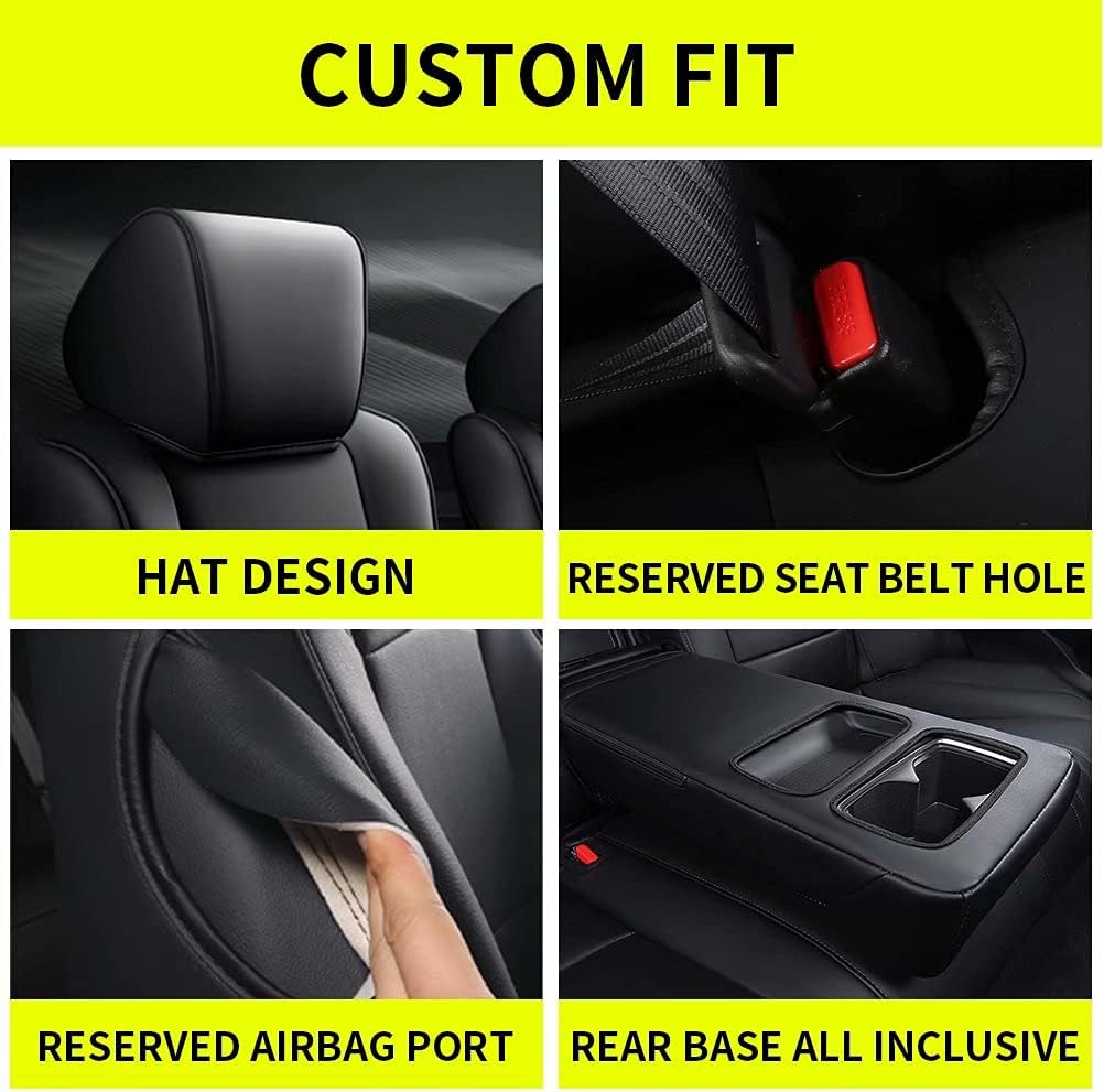 Custom Leather Full Set Car Seat Covers with Airbag Compatible S439389