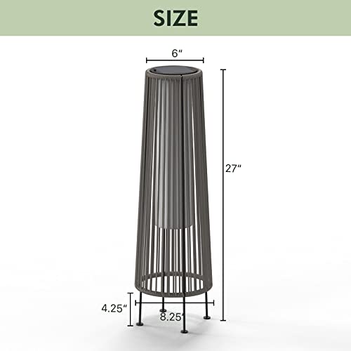 Light Brown Wicker Solar Patio Lamp 2-Pack K308