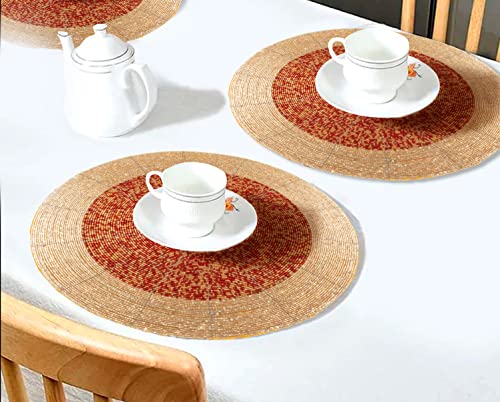 Gold 13 Inch Round Set of 4 Beaded Placemats P187