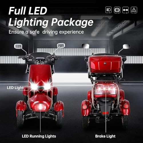 Silver 4 Wheel Mobility Scooter 500lbs Loadweight 31 Mile Long Range Battery H7519
