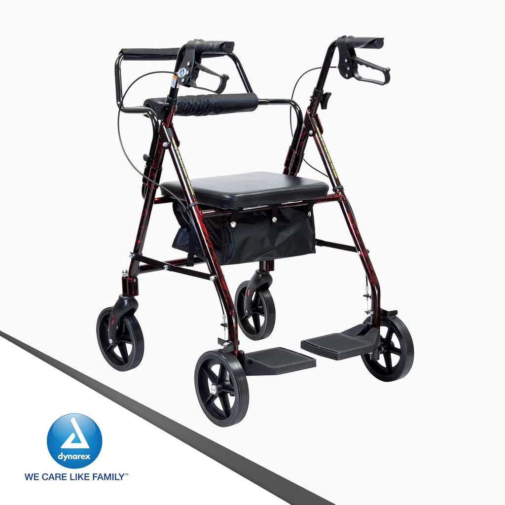 Red Frame 4 Wheel Rollator Z759