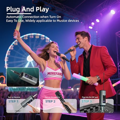 Wireless Bluetooth Karaoke Microphone with Rechargeable Receiver C96030