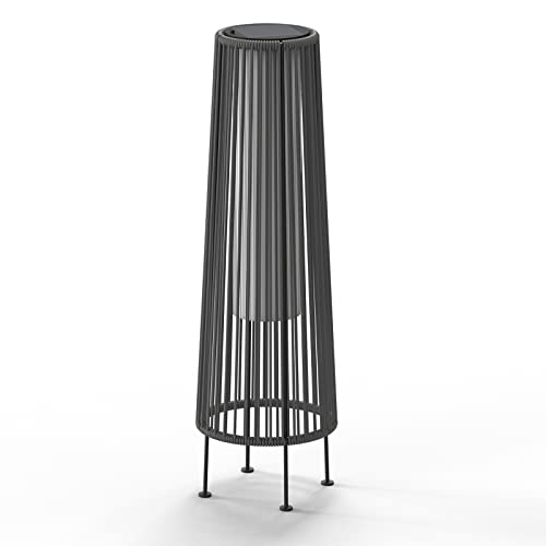 Light Brown Wicker Solar Patio Lamp 2-Pack K308