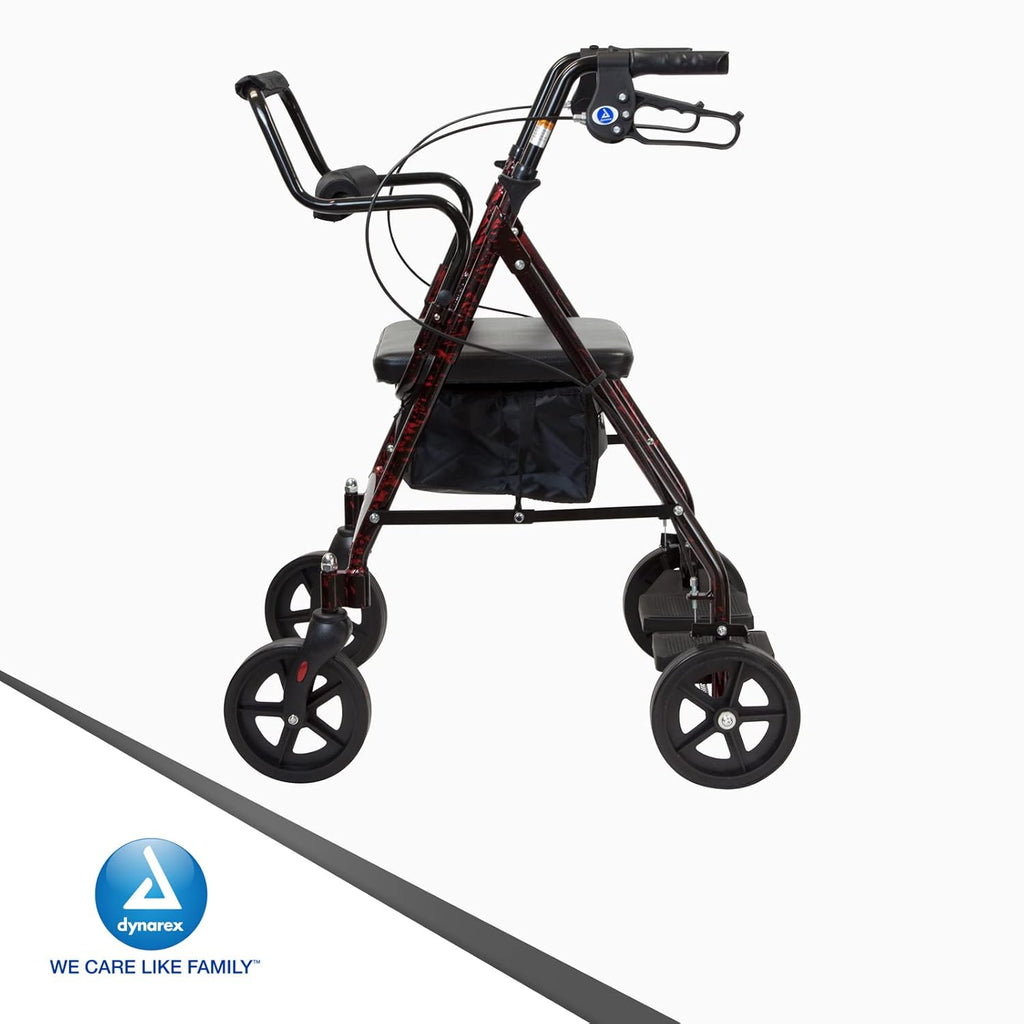 Red Frame 4 Wheel Rollator Z759