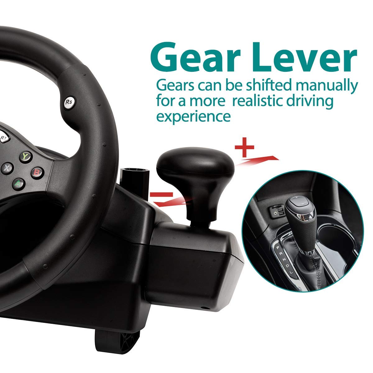 270 Degree Racing Steering Wheel with Pedals J502
