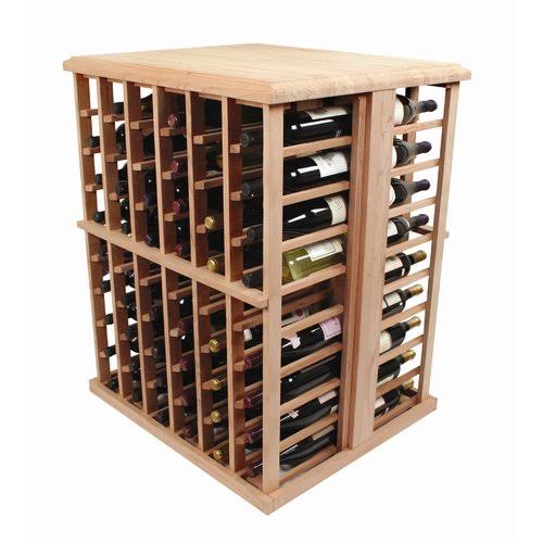 108 Bottle Wine Rack Tasting Table Rustic Pine I92494