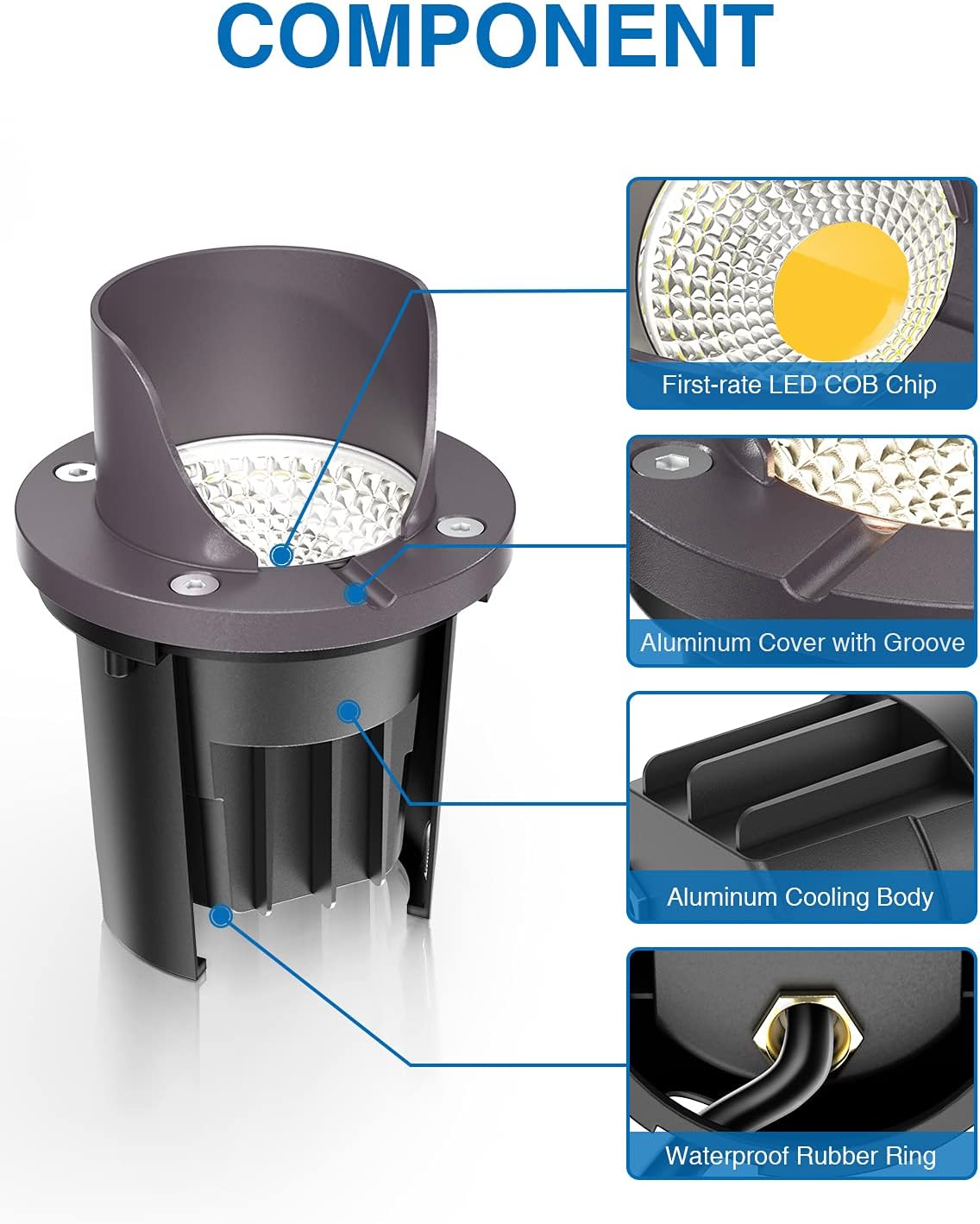12 Pack Low Voltage LED Landscape Lights Warm White E4675