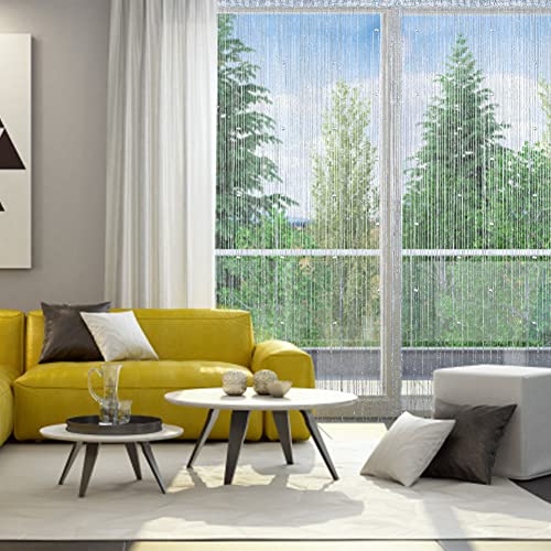 Grey Bead Curtain Door Window Divider K3570