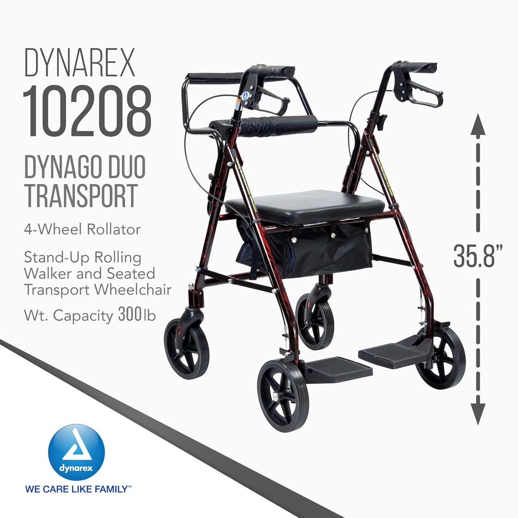 Red Frame 4 Wheel Rollator Z759