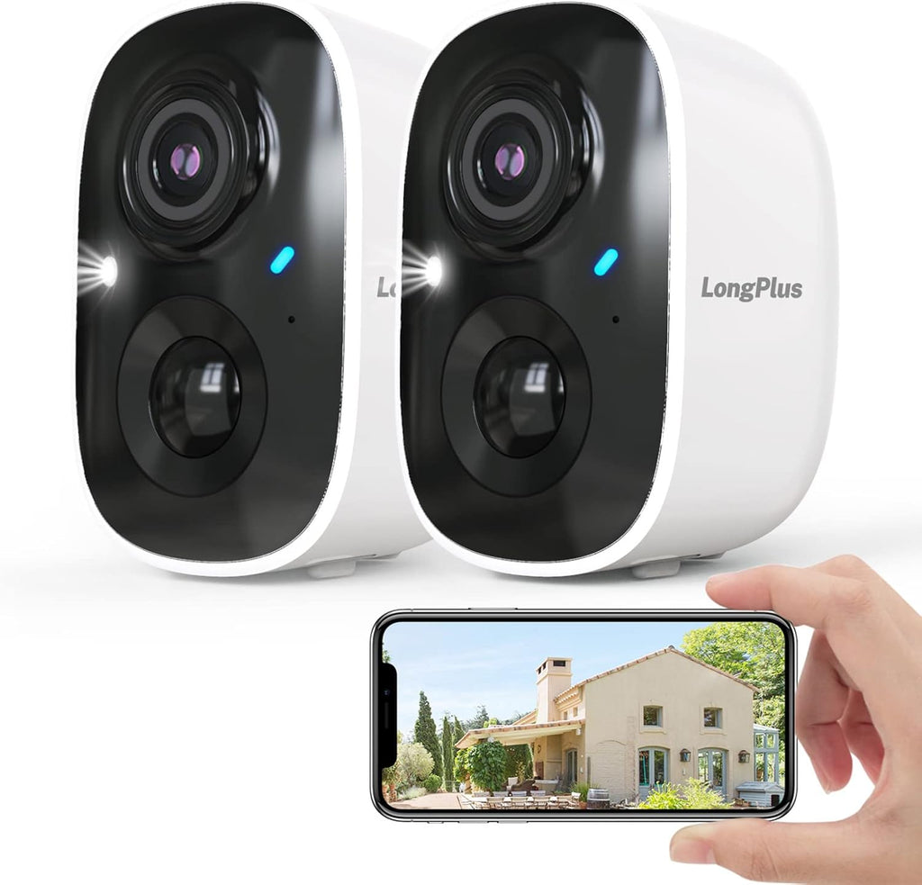 Wireless Outdoor Security Camera 2 Pack Battery Powered White X191578