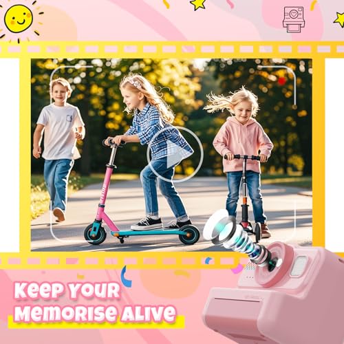 1080P HD Kids Instant Print Camera with 3 Rolls Print Paper & 32GB Card (Black) D752
