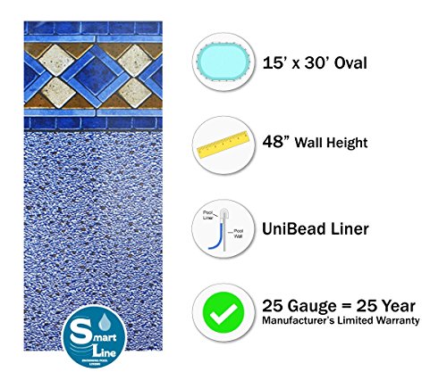 Oval Pool Liner 48-Inch Wall Height 25 Gauge Virgin Vinyl E951752