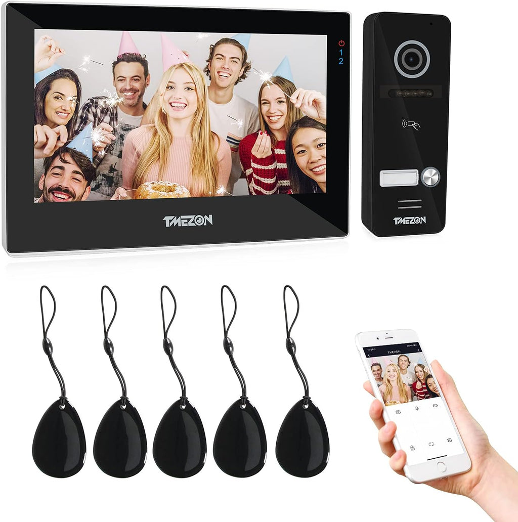 Wireless Intercom System Video Doorphone 7 Inch 2 Monitors Doorbell Camera Night Vision Y73434