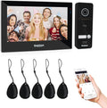 Wireless Intercom System Video Doorphone 7 Inch 2 Monitors Doorbell Camera Night Vision Y73434