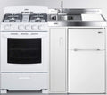 54" Wide All-in-One Kitchenette with 4-Burner Gas Range, Refrigerator-Freezer, Sink, Cutting Board and Storage Cabinet K3074
