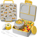 3-4 Compartment 60OZ Bento Box with Leakproof 8OZ Insulated Food Jar F475423