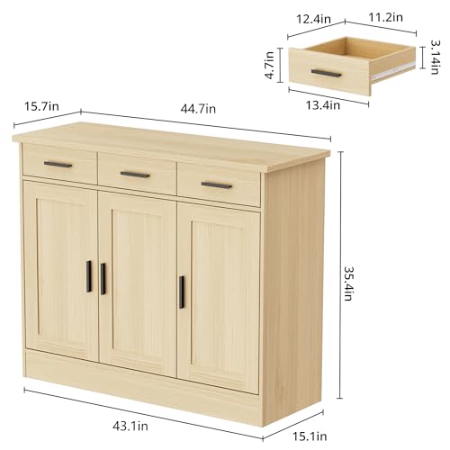 Oak Buffet Cabinet with 3 Drawers & 3 Doors Q8705