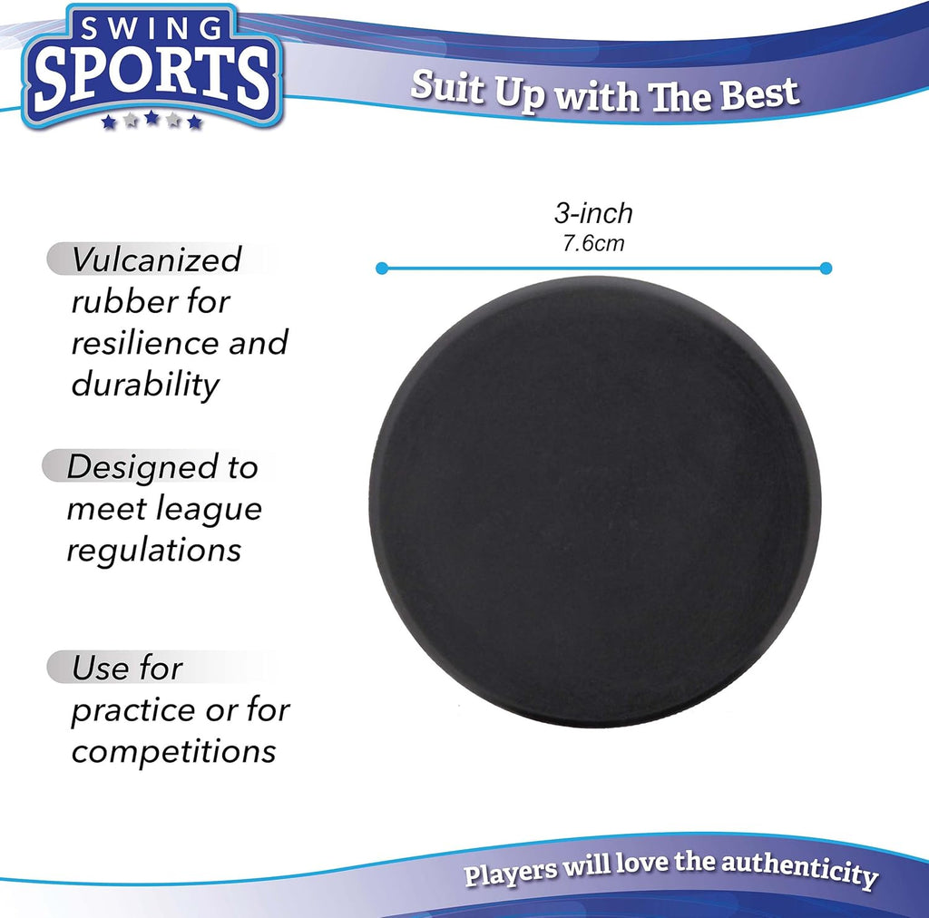 100pk Rubber Hockey Pucks 6oz V22879
