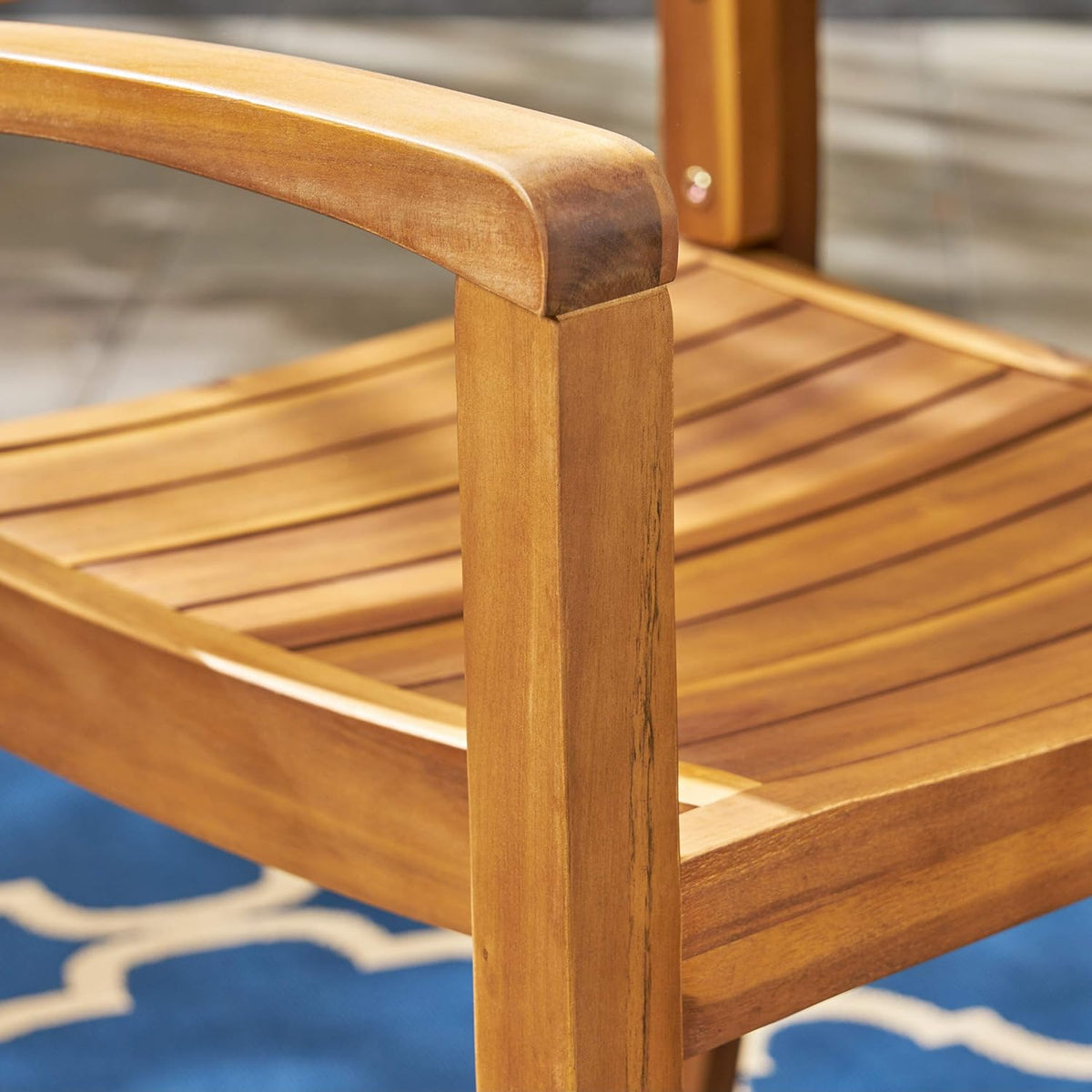 Acacia Wood Outdoor Dining Chairs Set of 2 X234278