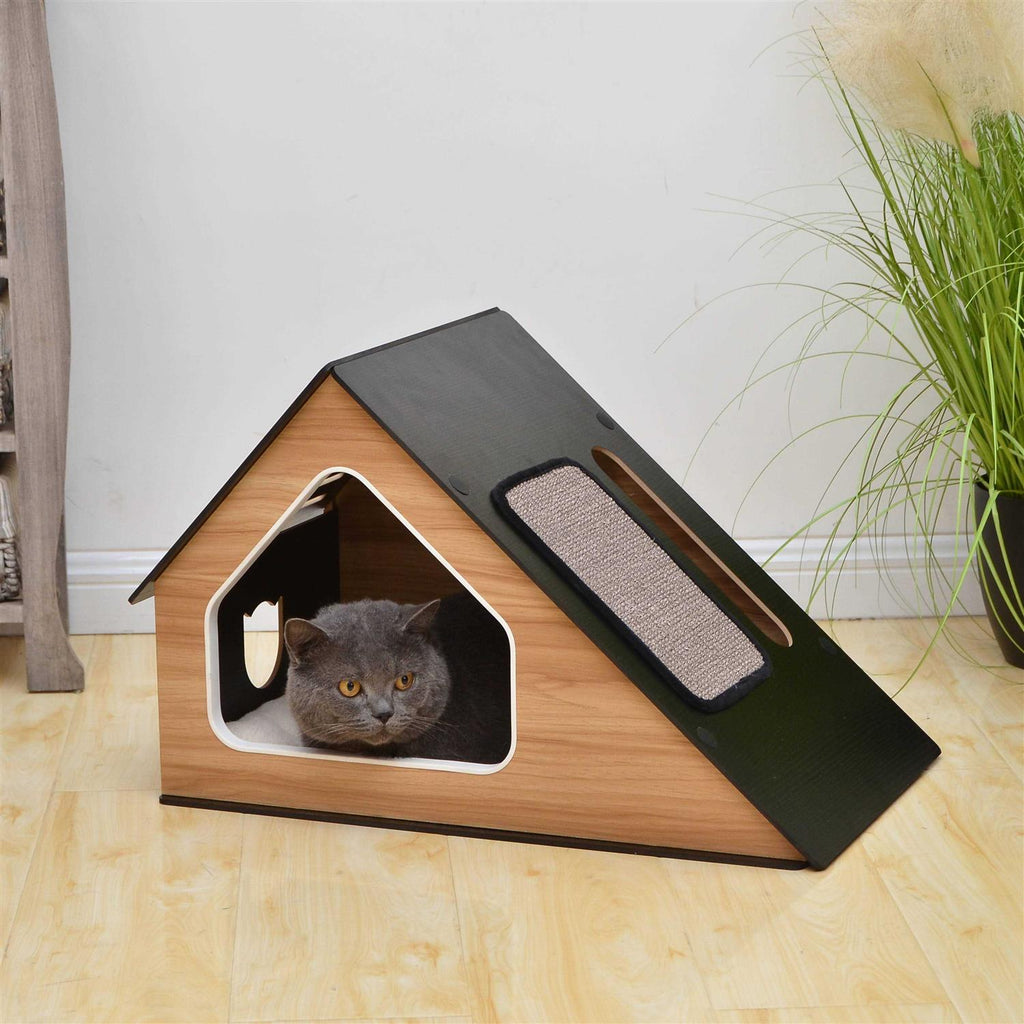 Modern Cat Condo with Sisal Scratching Pad O617118