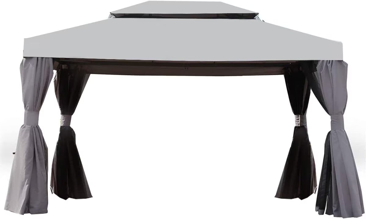Slate Gray Fabric Replacement Canopy Top Cover for 10x13 Gazebo H893