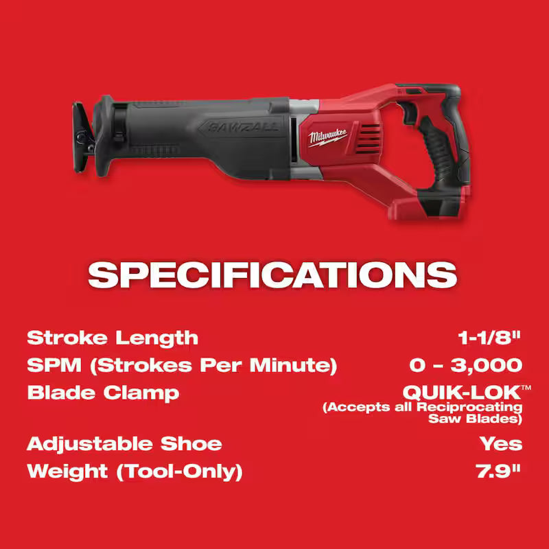 18V Cordless Reciprocating Saw with Blade Set H376