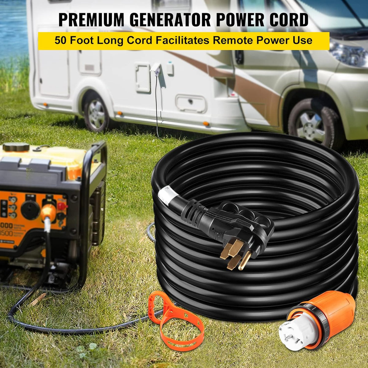 50 Feet 50AMP ETL Listed 125/250V Generator Power Cord G776