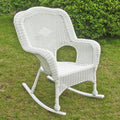 White Resin Wicker Rocker T713