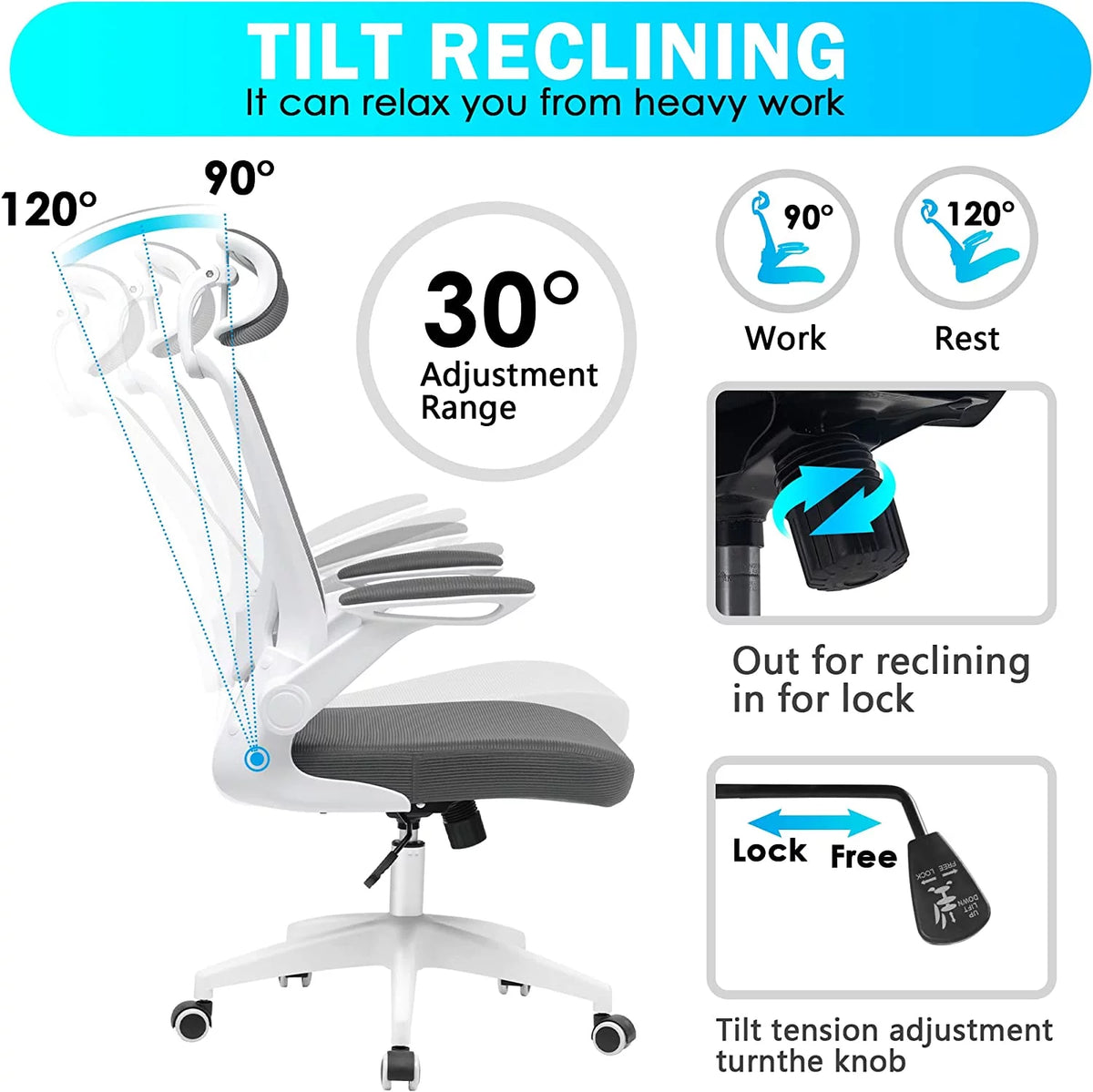 High Back Ergonomic Mesh Office Chair with Lumbar Support P76804