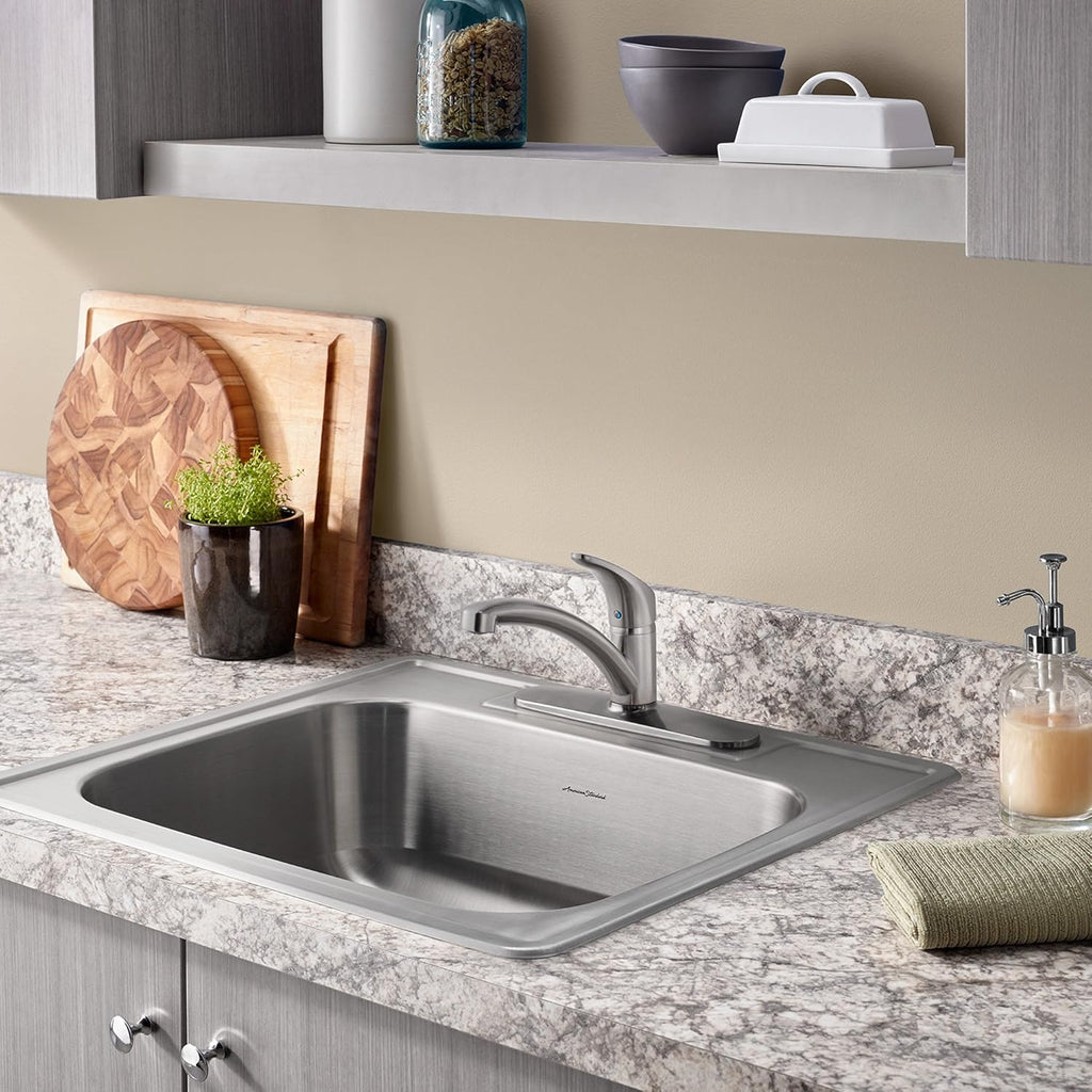 25x22 Single Bowl Stainless Steel 3-Hole Kitchen Sink F889767