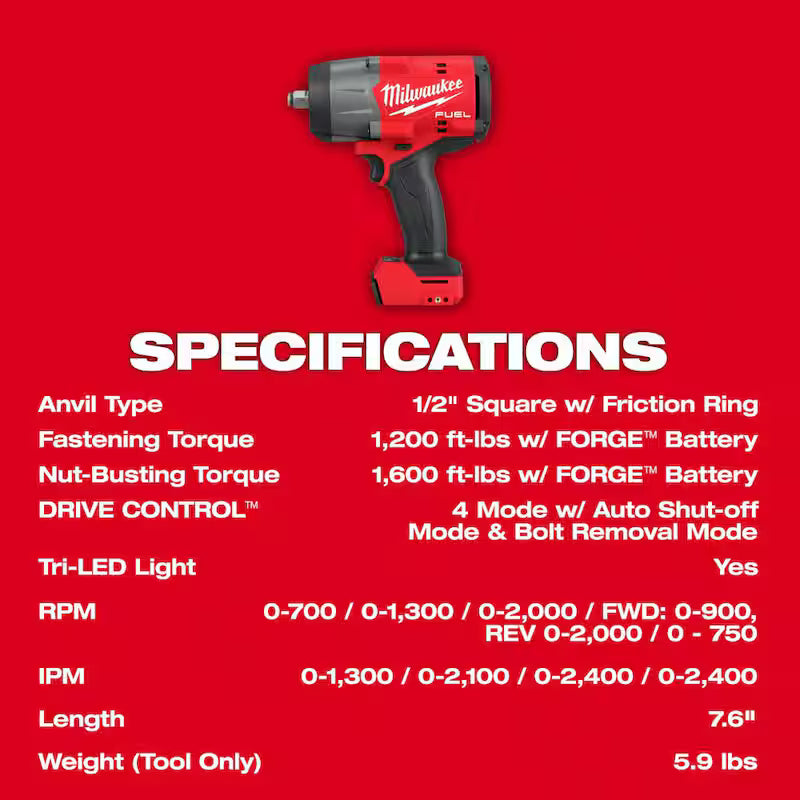 18V Lithium-Ion Brushless Cordless 1/2 in. and 3/8 in. Impact Wrench W18131