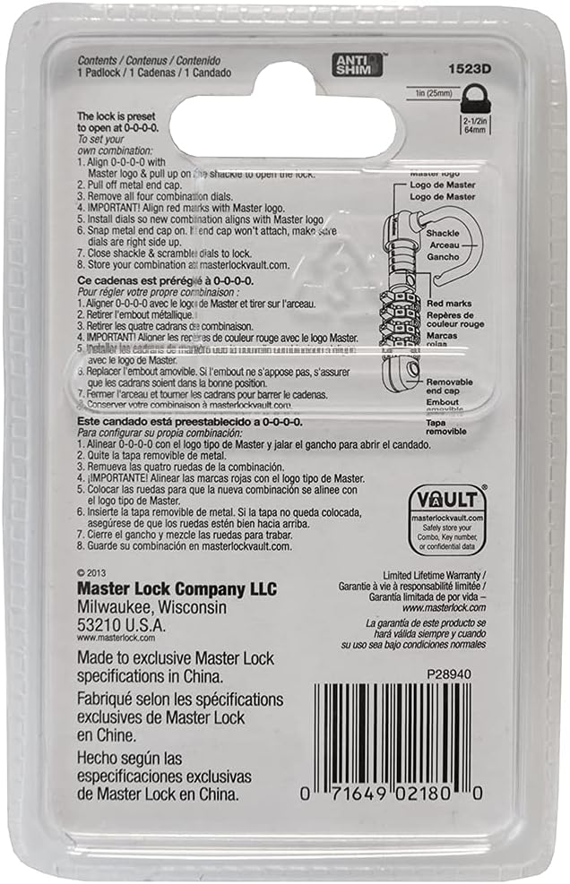 Combination Padlock L233246
