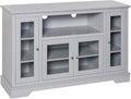 Grey Sideboard Console Table Storage Cabinet with Glass Doors Q226212