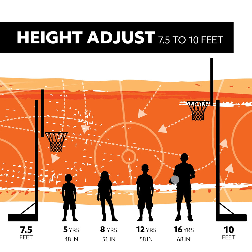 Adjustable Portable Basketball Hoop 44 inch HDPE Plastic U9589