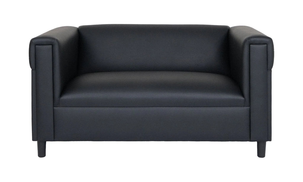 Black Faux Leather Love Seat Sofa W23268