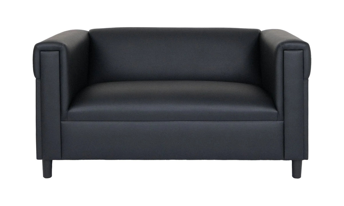 Black Faux Leather Love Seat Sofa W23268