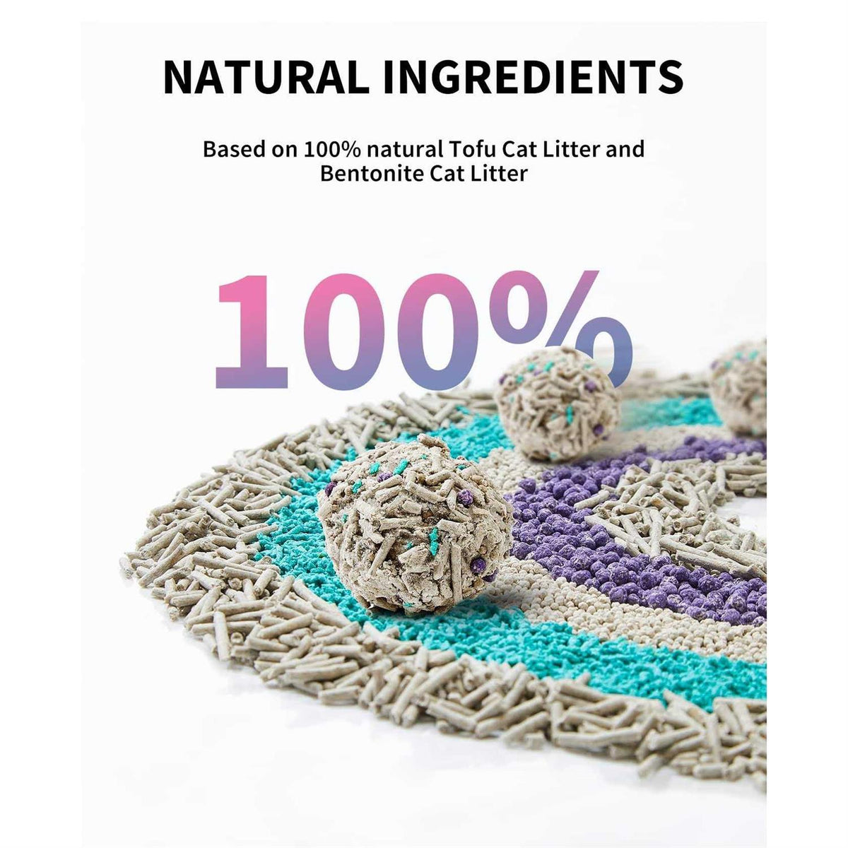 5 in 1 Mixed Cat Litter, Strong Clumping, Unscented Ultra Absorbent B5919